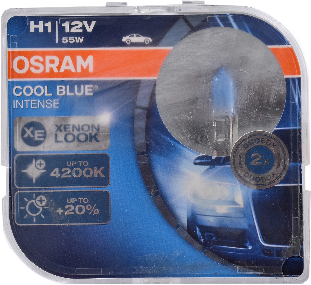 

Автолампа Osram 64150CBI-HCB Cool Blue Intense H1 P14,5s 55 W светло-голубая