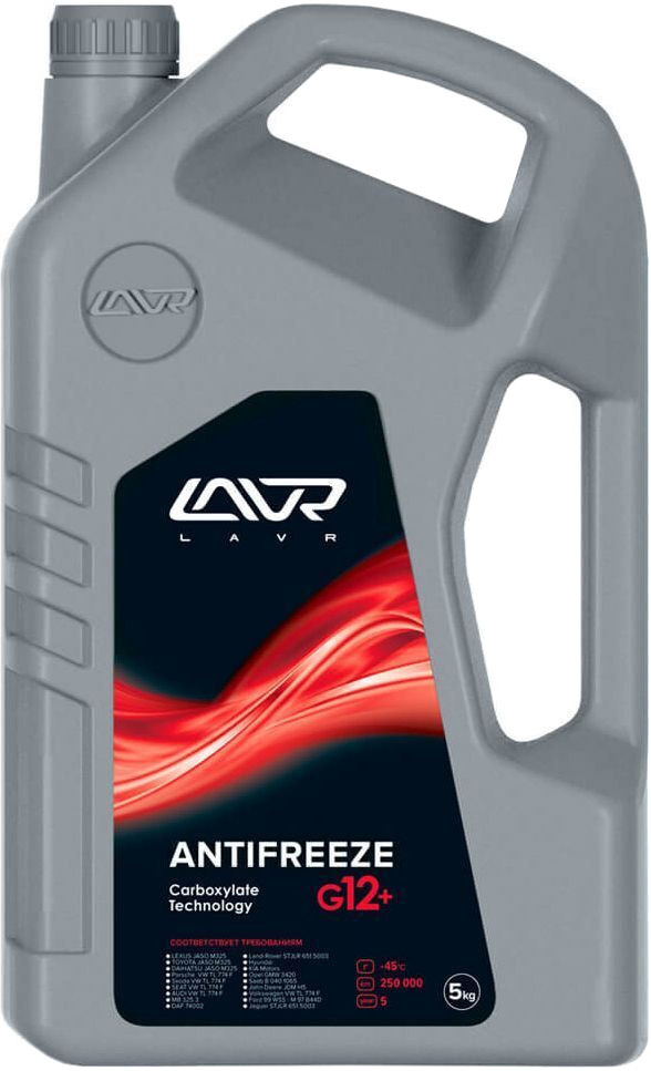 

Готовый антифриз Lavr Carboxylate Technology G12+ красный -45 °C LN1710