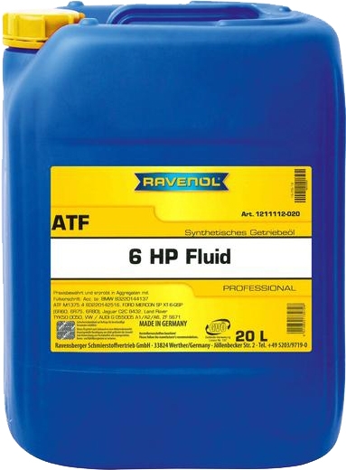 

Трансмиссионное масло Ravenol ATF 6HP Fluid синтетическое 1211112020