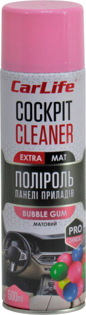 

Полироль для салона Carlife Cockpit Cleaner Extra Mat bubble gum 500 мл CF528