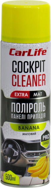 

Полироль для салона Carlife Cockpit Cleaner Extra Mat банан 500 мл CF522