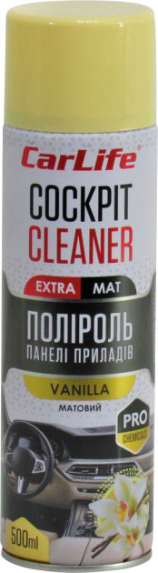 

Полироль для салона Carlife Cockpit Cleaner Extra Mat ваниль 500 мл CF520