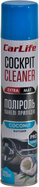 

Полироль для салона Carlife Cockpit Cleaner Extra Mat кокос 320 мл CF347