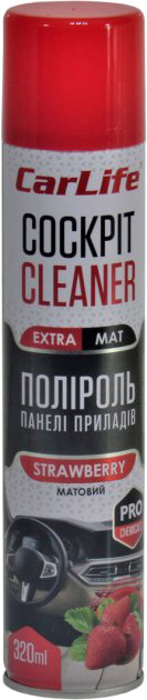 

Полироль для салона Carlife Cockpit Cleaner Extra Mat клубника 320 мл CF343