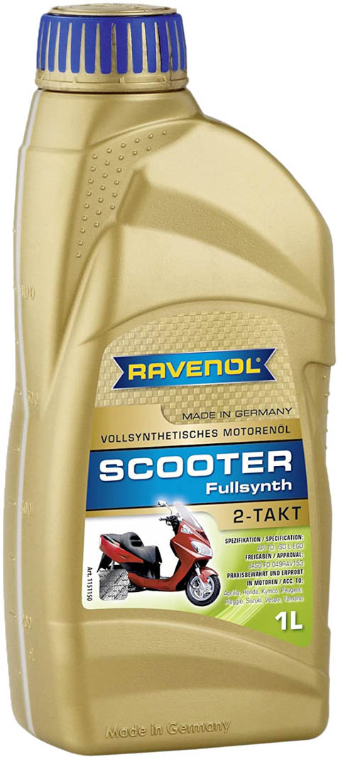 

Моторное масло 2T Ravenol Scooter синтетическое 1151150004