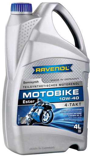 

Моторное масло 4T Ravenol Motobike Ester 10W-40 полусинтетическое 1172112004