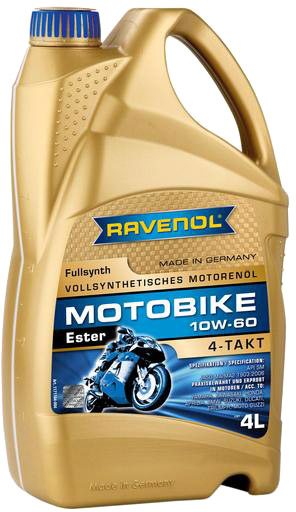 

Моторное масло 4T Ravenol Motobike Ester 10W-60 синтетическое 1171104004