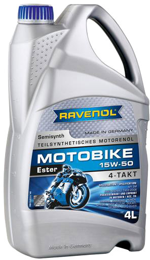 

Моторное масло 4T Ravenol Motobike Ester 15W-50 полусинтетическое 1172113004