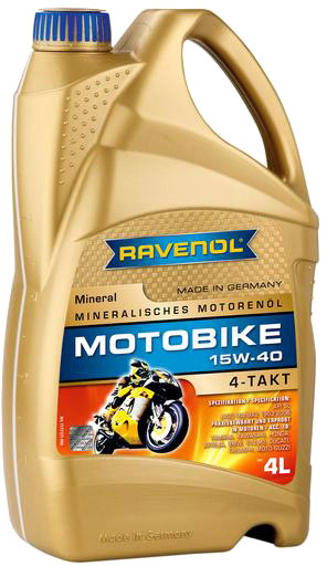 

Моторное масло 4T Ravenol Motobike 15W-40 минеральное 1173121004