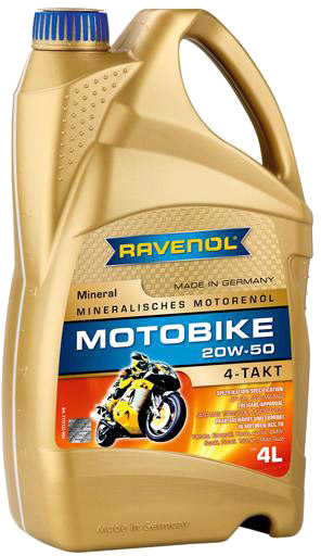 

Моторное масло 4T Ravenol Motobike 20W-50 минеральное 1173122004