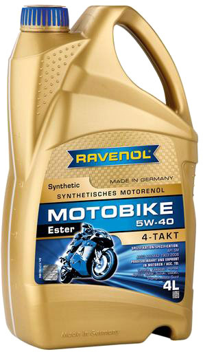 

Моторное масло 4T Ravenol Motobike Ester 5W-40 синтетическое 1171102004