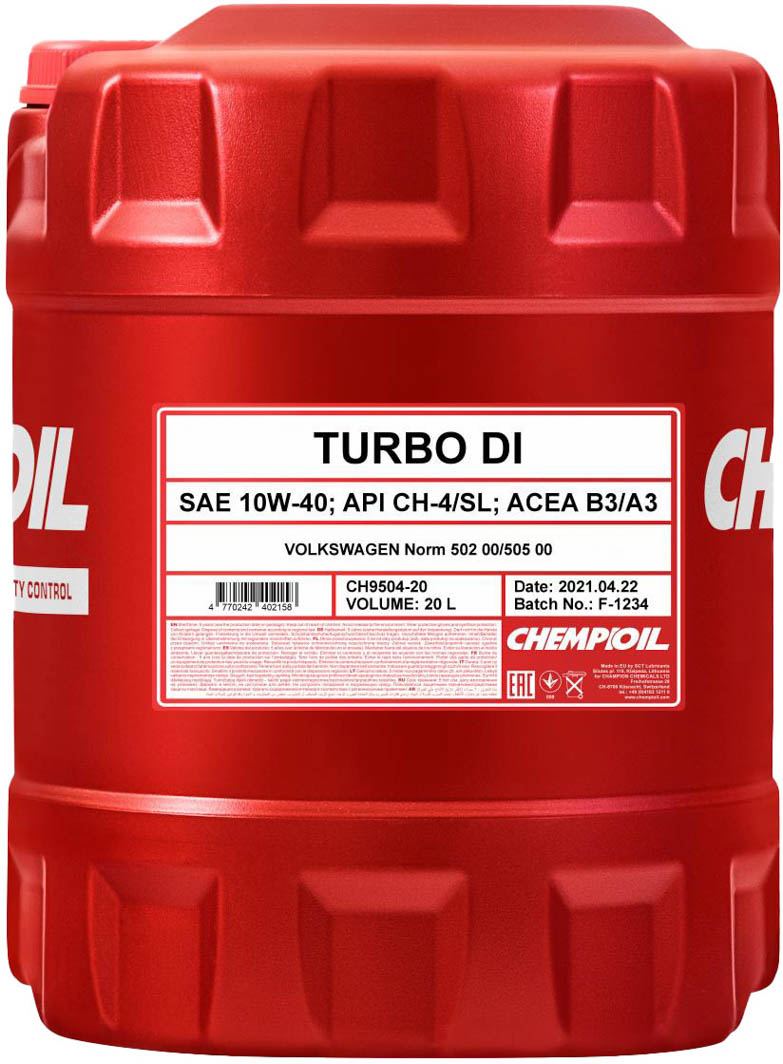 

Моторное масло Chempioil Turbo DI 10W-40 полусинтетическое CH9504-20