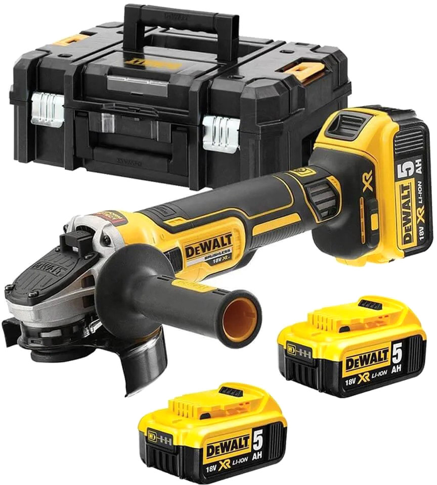 

Болгарка аккумуляторная DeWALT DCG405P3 (3 аккумулятора + ЗУ + чехол) 125 мм