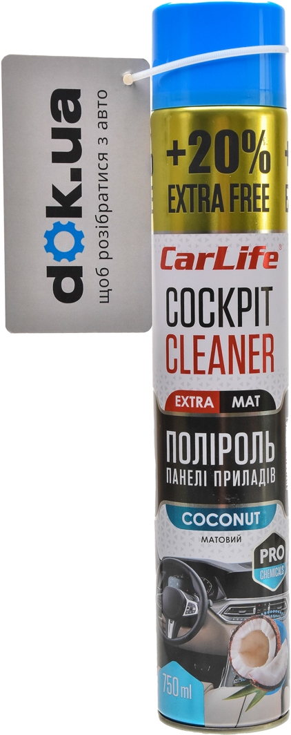 

Полироль для салона Carlife Cockpit Cleaner Extra Mat кокос 750 мл CF777