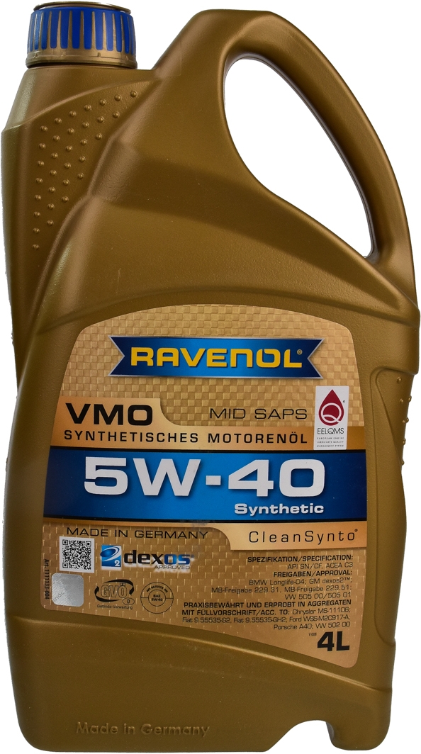 

Моторное масло Ravenol VMO 5W-40 синтетическое 11111334