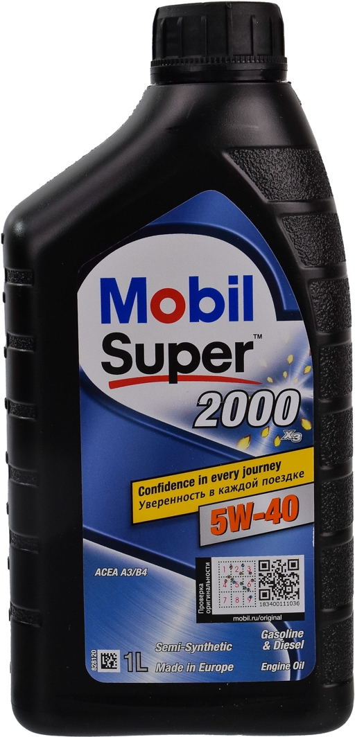 

Моторное масло Mobil Super 2000 X3 5W-40 полусинтетическое 155338