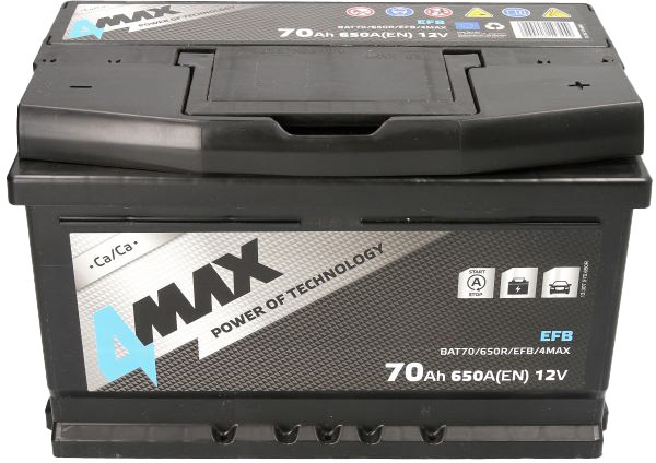 

Аккумулятор 4Max 6 CT-70-R BAT70650REFB4MAX