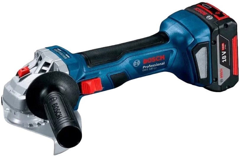 

Болгарка аккумуляторная Bosch GWS 180-Li Professional (1 аккумулятор + ЗУ) 125 мм 06019H9025