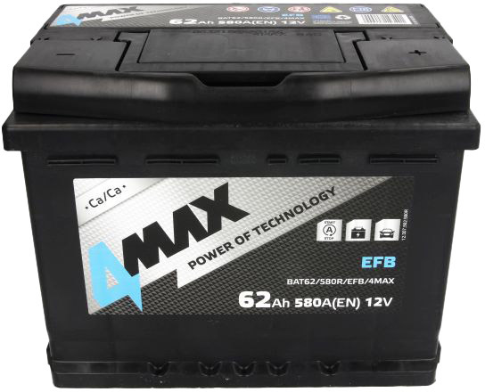 

Аккумулятор 4Max 6 CT-62-R BAT62580REFB4MAX