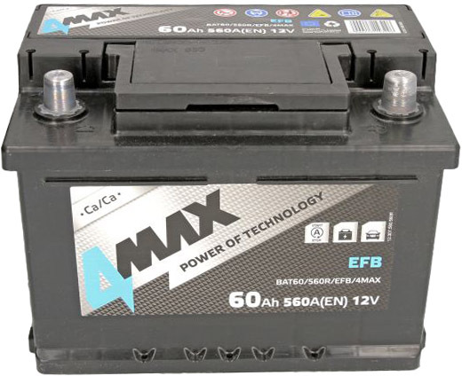 

Аккумулятор 4Max 6 CT-60-R BAT60560REFB4MAX