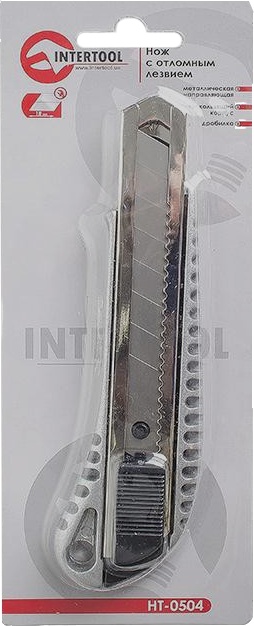 

Нож канцелярский Intertool HT-0504 сегментированное лезвие