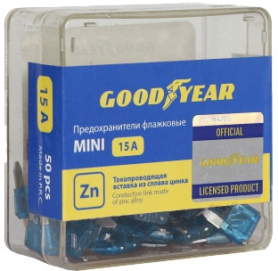 

Набор предохранителей Goodyear GY003073 FN mini 15A 50 шт.