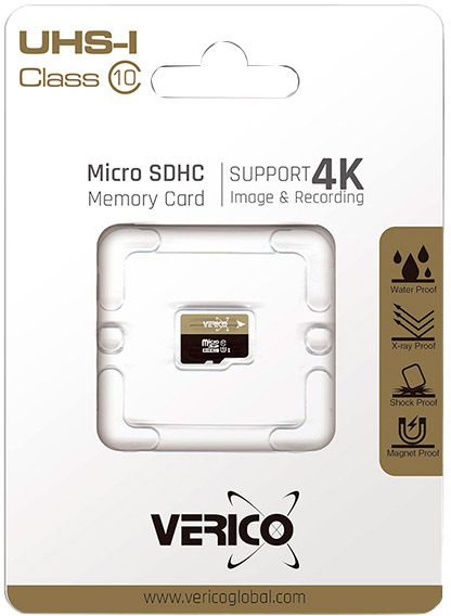 

Карта памяти Verico Support 4k microSDHC 8 ГБ 1MCOV-MDH983-NN