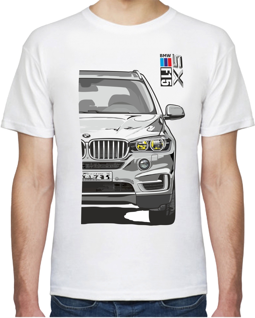 

Футболка мужская Avtolife BMW X5 F15 Stock White белая принт спереди и сзади 107215