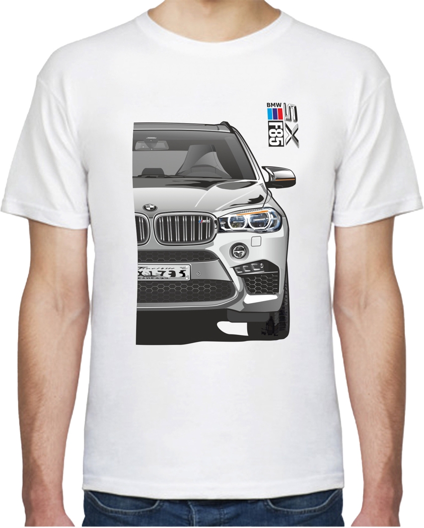 

Футболка мужская Avtolife BMW X5 F85 MotorSport White белая принт спереди и сзади 107185