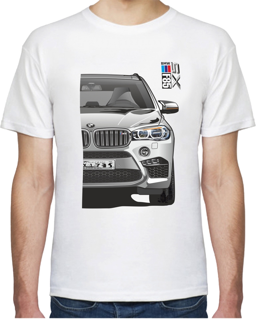 

Футболка мужская Avtolife BMW X5 F85 MotorSport White белая принт спереди и сзади 107285