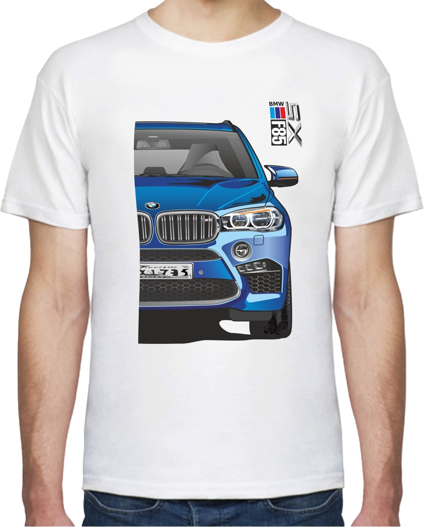 

Футболка мужская Avtolife класическая BMW X5 F85 MotorSport Dark Blue белая принт спереди 305385