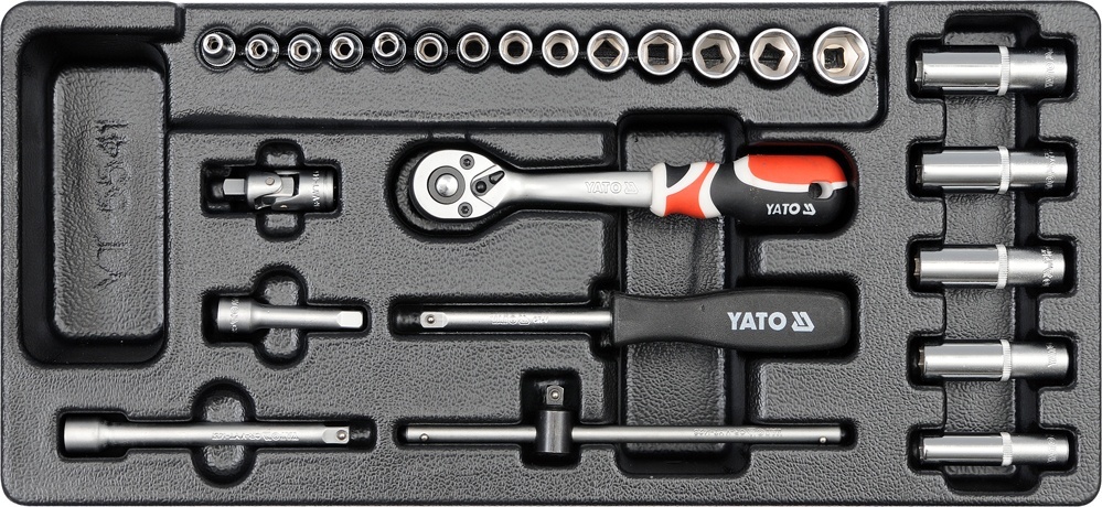 

Набор торцевых головок и комплектующих Yato YT-5541 19 шт. 1/4"