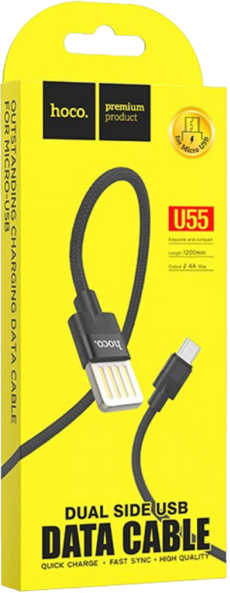 

Кабель Hoco U55 U55MICROBLACK USB - Micro USB 1,2 м