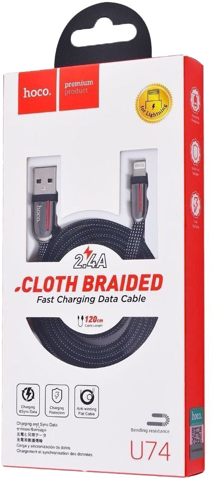 

Кабель Hoco U74 U74LIGHTNINGBLACK USB - Apple Lighting 1,2 м