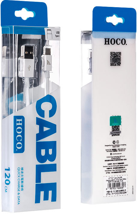 

Кабель Hoco UPT02 UPT02TYPECWHITE USB - USB type-C 1,2 м
