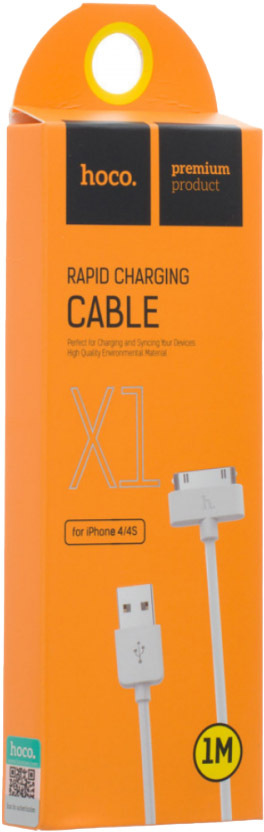

Кабель Hoco X1 X1APPLE30PINWHITE USB - Apple (широкий) 1 м