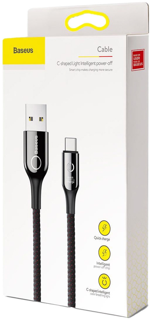 

Кабель Baseus C-shaped Light Intelligent Power-off CATCD-01 USB - USB type-C 1 м