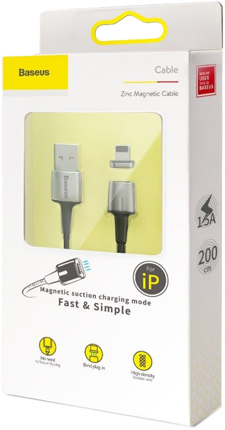 

Кабель Baseus Zinc Magnetic CALXC-B01 USB - Apple Lightning 2 м