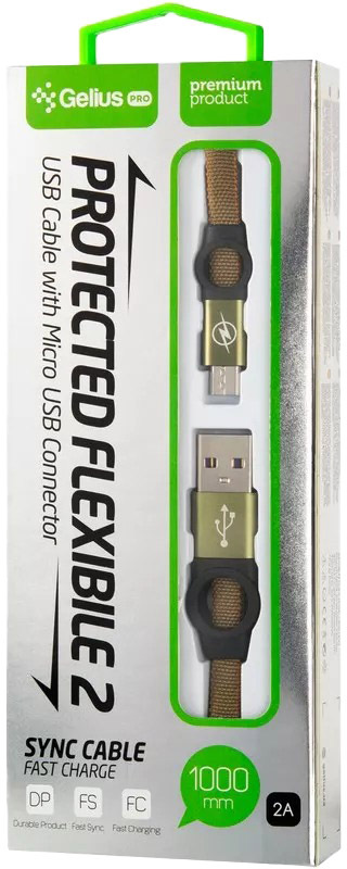 

Кабель Gelius Flexible 2 GP-UC07MGREEN USB - Micro USB 1 м