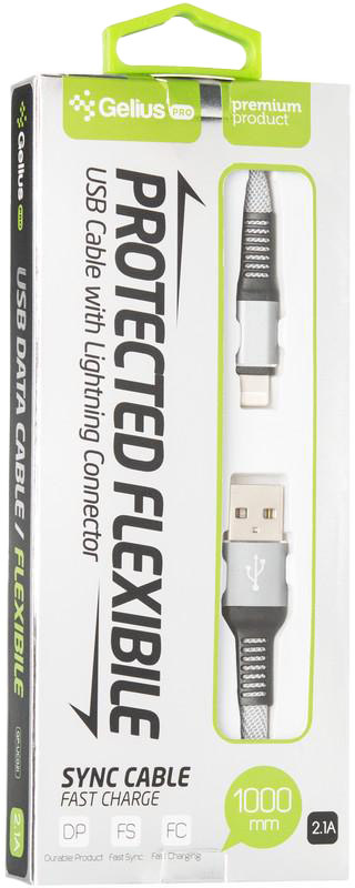 

Кабель Gelius Flexible GP-UC02IGREY USB - Apple Lightning 1 м
