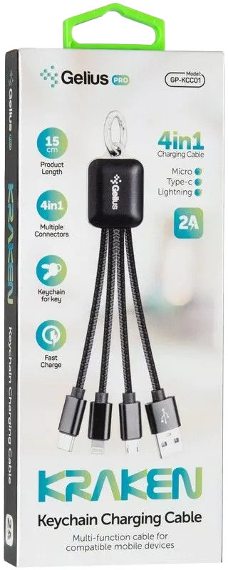 

Кабель 4 в 1 Gelius Kraken GP-KCC01 0,15 м