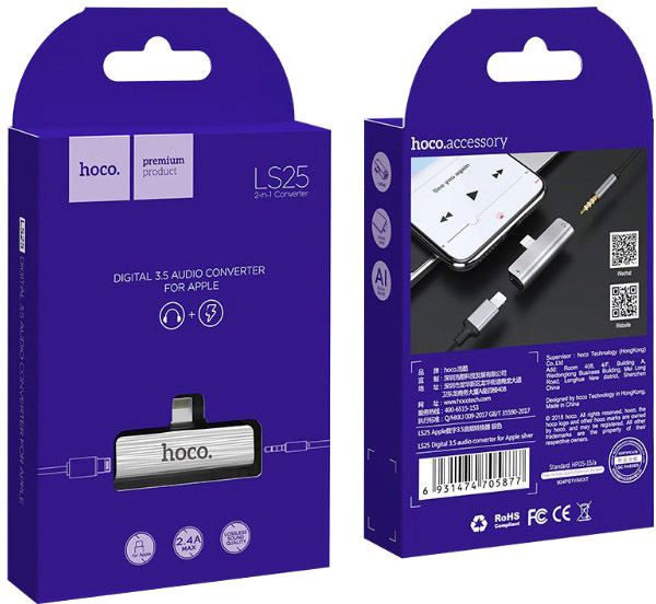 

Переходник Hoco LS25 LS25 Apple Lightning