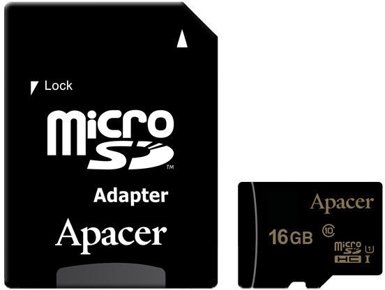 

Карта памяти Apacer microSDHC 16 ГБ с SD-адаптером 63512