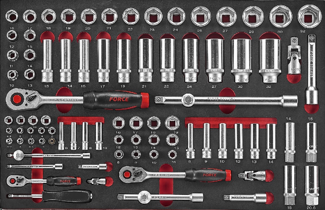 

Набор торцевых головок и комплектующих Force 4882 68 шт. 1/2", 3/8", 1/4"