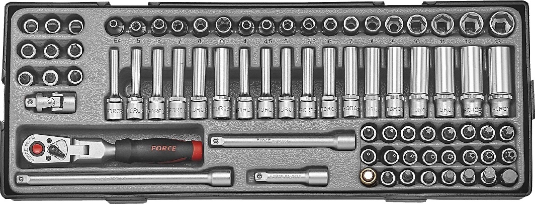 

Набор торцевых головок и комплектующих Force 2742-18 67 шт. 1/4"