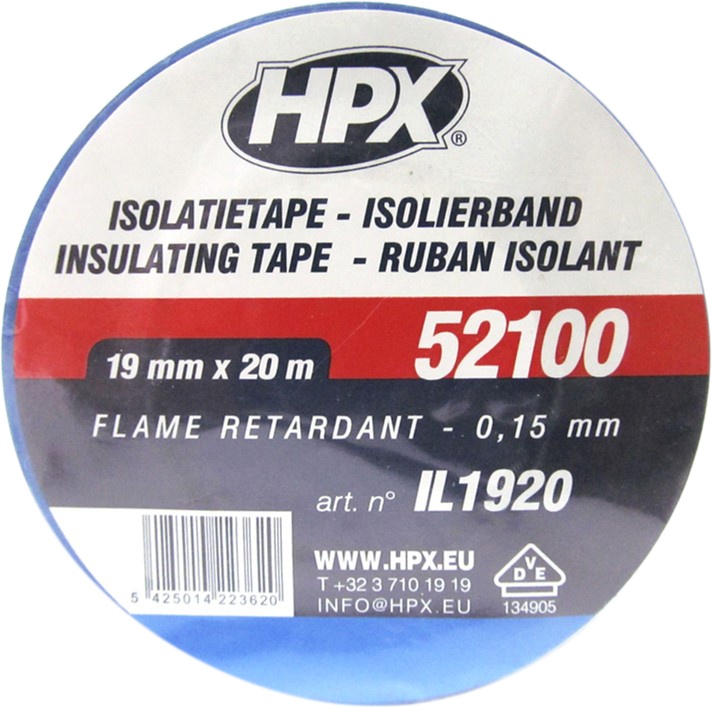 

Изолента HPX IL1920 синяя ПВХ 19 мм x 20 м
