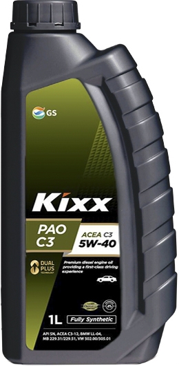 

Моторное масло Kixx PAO C3 5W-40 синтетическое GS1131319