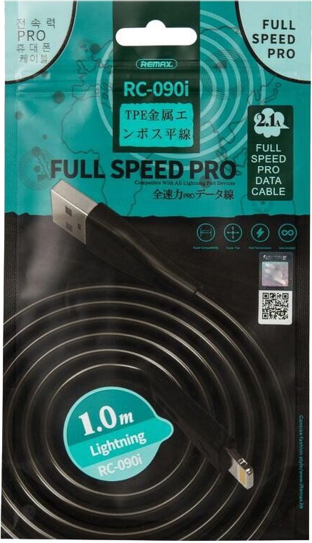 

Кабель Remax Full Speed Pro RC-090IBLACK USB - Apple Lighting 1 м