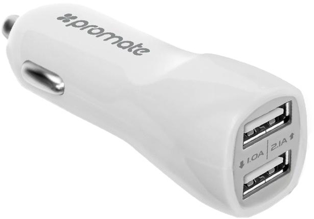 

USB переходник на прикуриватель Promate VIVID-WHITE