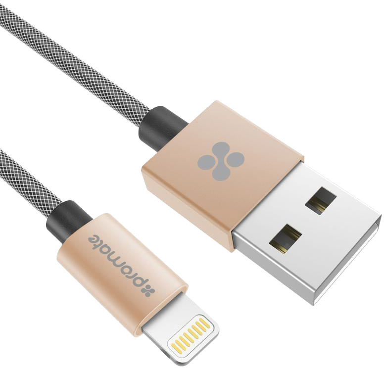 

Кабель Promate LINKMATE-LTF2-GOLD USB - Apple Lighting 2 м